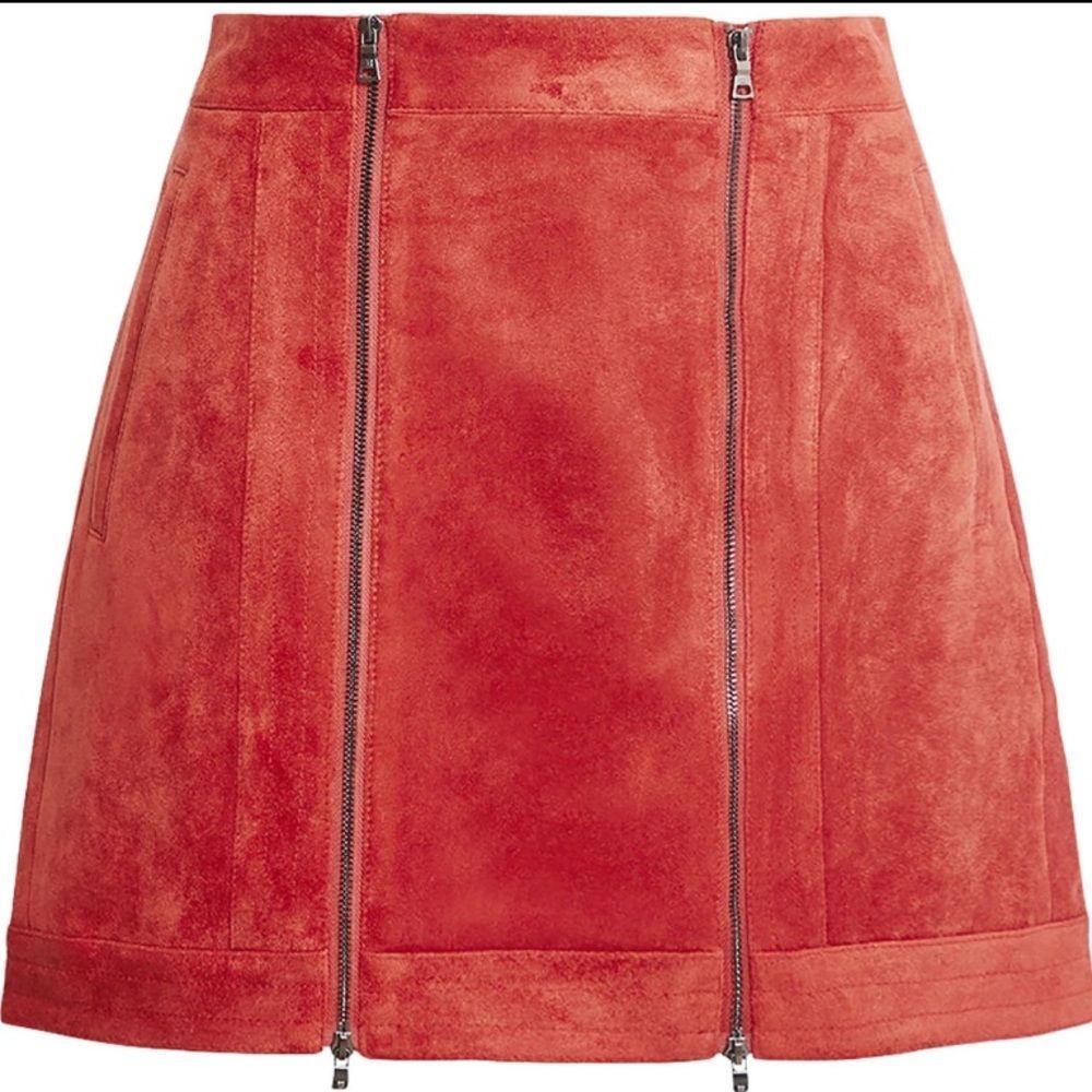BCBGMaxAzria Suede Rustic Orange Mini Skirt Small